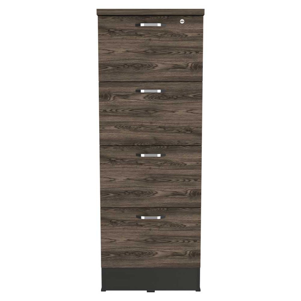 Mueble Archivador TuHome Home Office 1 Puerta 4 Cajones Negro Soft Coñac