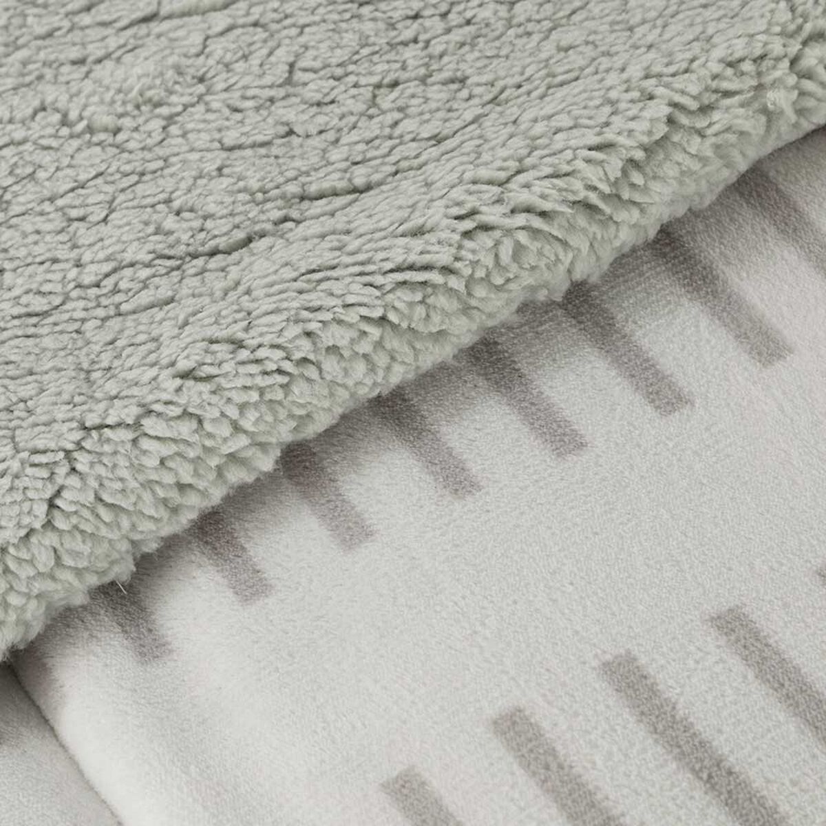 Plumón Coral Sherpa Casanova 1,5 Plazas Rayas Gris