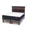 Cama Europea CIC Base Dividida 2 Plazas Premium + Respaldo New Dublin Chocolate