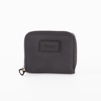 Billetera Lisa Negra Eco Cuero Mujer Icono