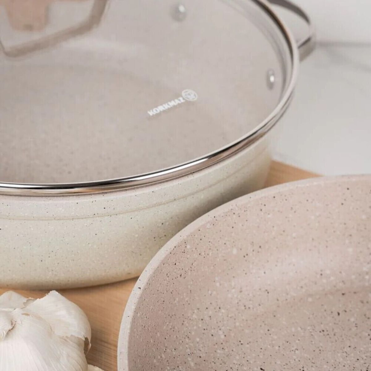 Bater&iacute;a de Cocina Korkmaz 7 Piezas de Granito Beige A1272