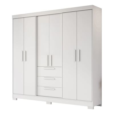 Closet Home Madrid Mobili 6 Puertas 3 Cajones Blanco