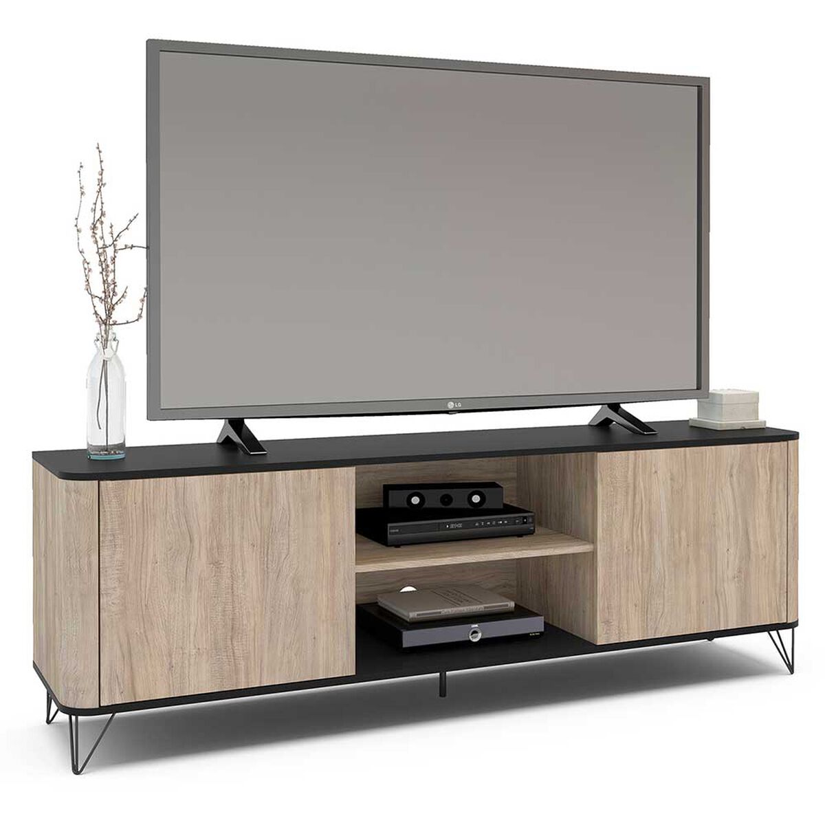 Rack TV Vekkahome Cartagen Hasta 75'' Café Negro