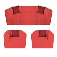 Juego de Living Muebles MYM Leonol Sofá 3 Cuerpos + Dos Sillones 1 Cuerpo Burdeo