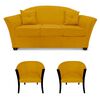 Juego de Living Elegant Detail Oregon  Sofá 3 Cuerpos + Dos Sillones 1 Cuerpo Oro