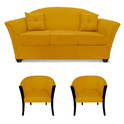 Juego de Living Elegant Detail Oregon  Sofá 3 Cuerpos + Dos Sillones 1 Cuerpo Oro