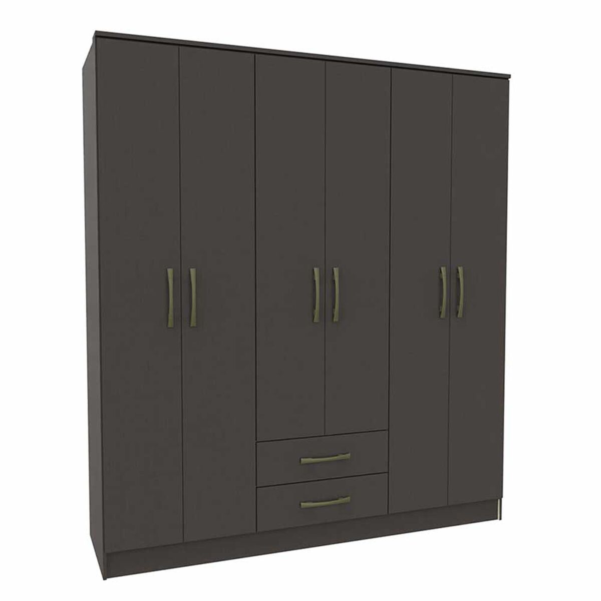 Clóset Vekkahome Pequim 6 Puertas 2 Cajones Negro