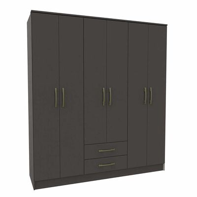 Clóset Vekkahome Pequim 6 Puertas 2 Cajones Negro