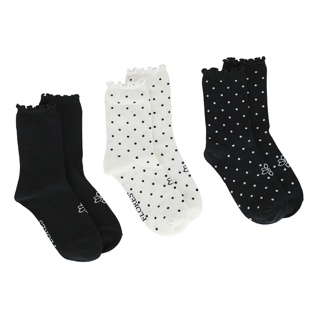 Pack 3 Calcetines Medio Flores