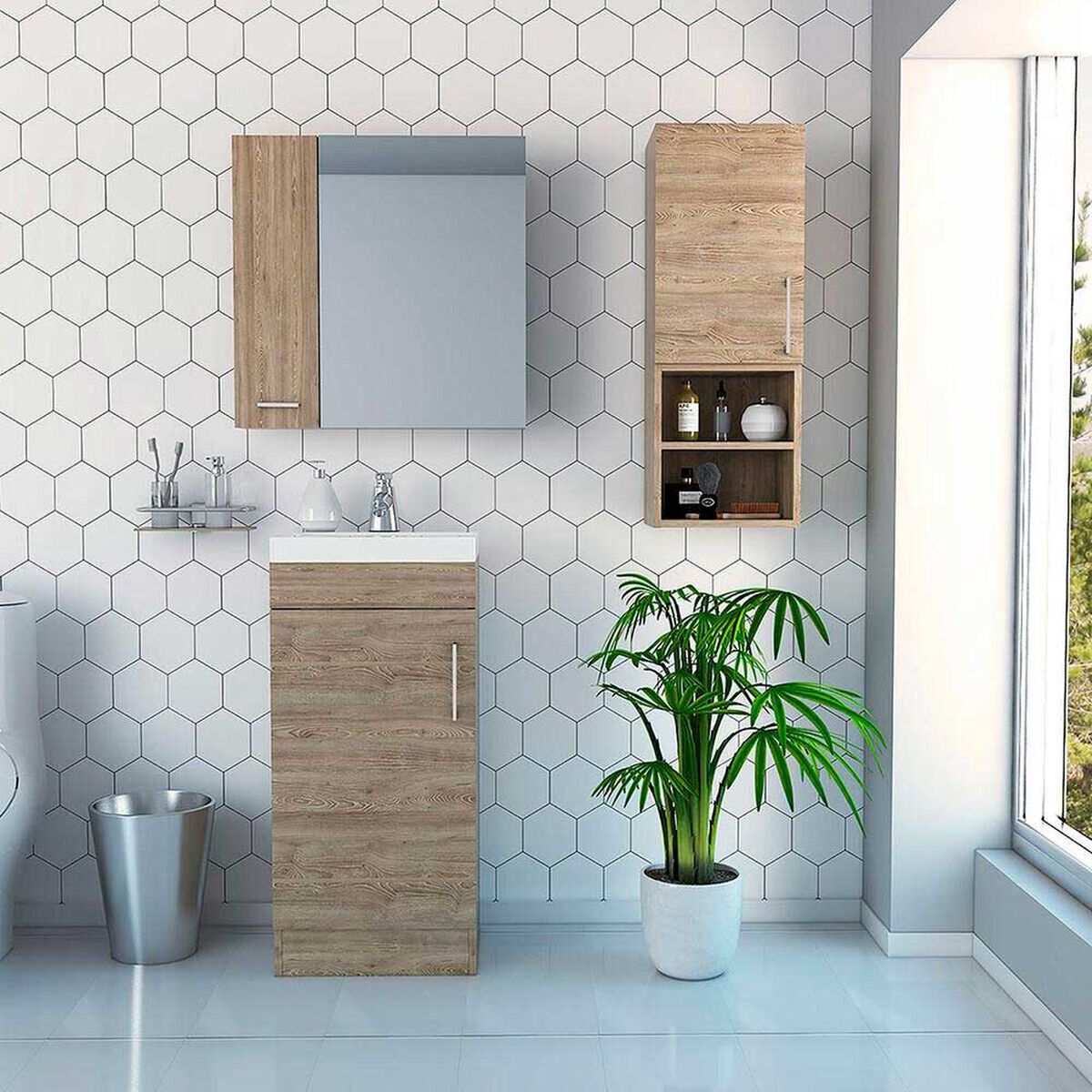 Botiqu&iacute;n + Mueble Lavamanos + Muro TuHome Bath 300