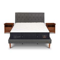 Cama Europea CIC King Súper Premium + Respaldo + Veladores