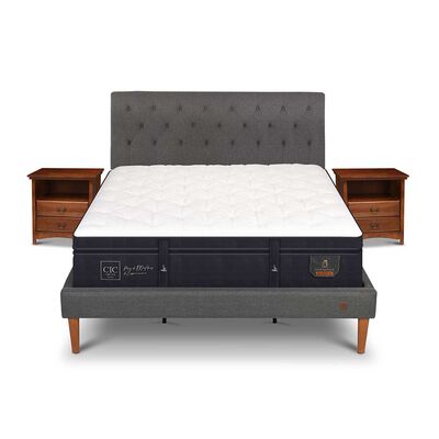 CIC Cama Europea CIC King Súper Premium + Respaldo + Veladores