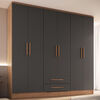 Closet Vekkahome Americano 6 Puertas 2 Cajones Grafito