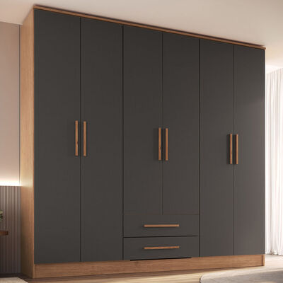Closet Vekkahome Americano 6 Puertas 2 Cajones Grafito