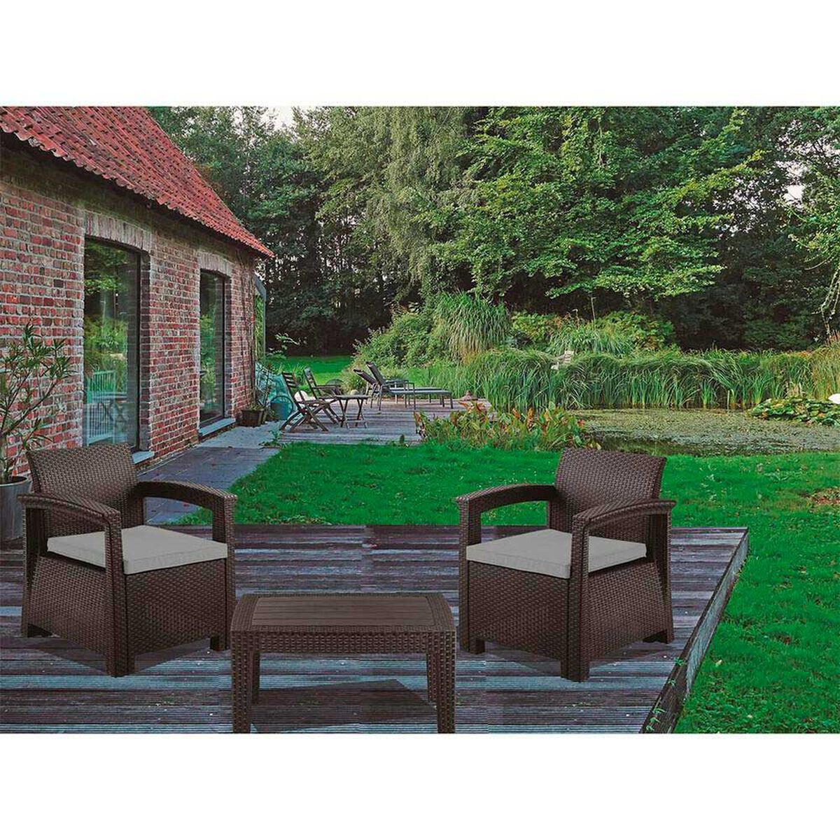 Juego de Living para Terraza Northwest Ibiza Sof&aacute; 3 Cuerpos + Dos Sillones 1 Cuerpo