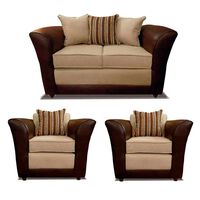 Juego de Living Elegant Detail Minesota Sofá 2 Cuerpos + Dos Sillones 1 Cuerpo Beige