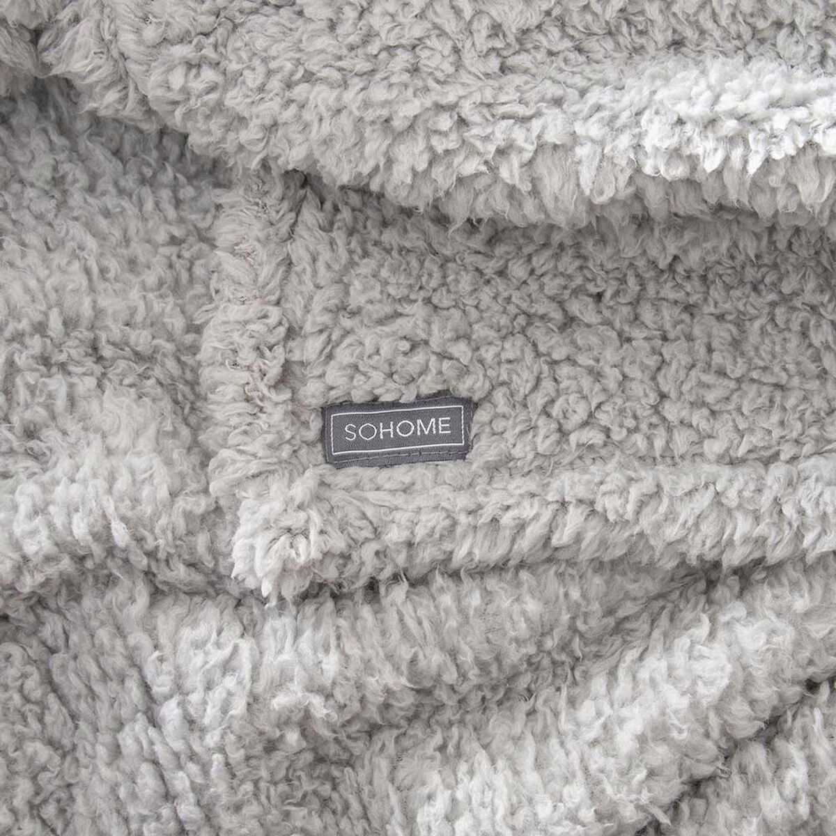 Frazada Poliéster SoHome 2 Plazas Sherpa Gris