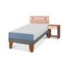 Cama Europea CIC 1 Plaza Excellence + Respaldo + 1 Velador Olmo