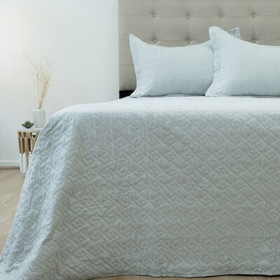 Quilt Doral 2,5 Plazas Lumi Velvety Gris Claro