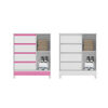 Cómoda Armand 4 Cajones Rosa/Blanco