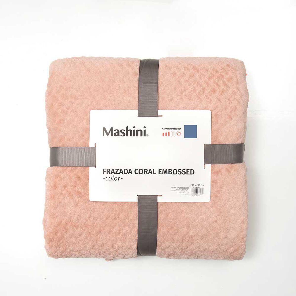 Frazada de Poliéster Mashini 1,5 Plazas Liso Rosado