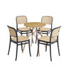 Juego de Comedor Vekkahome Loft Duna 4 Sillas Caf&eacute;