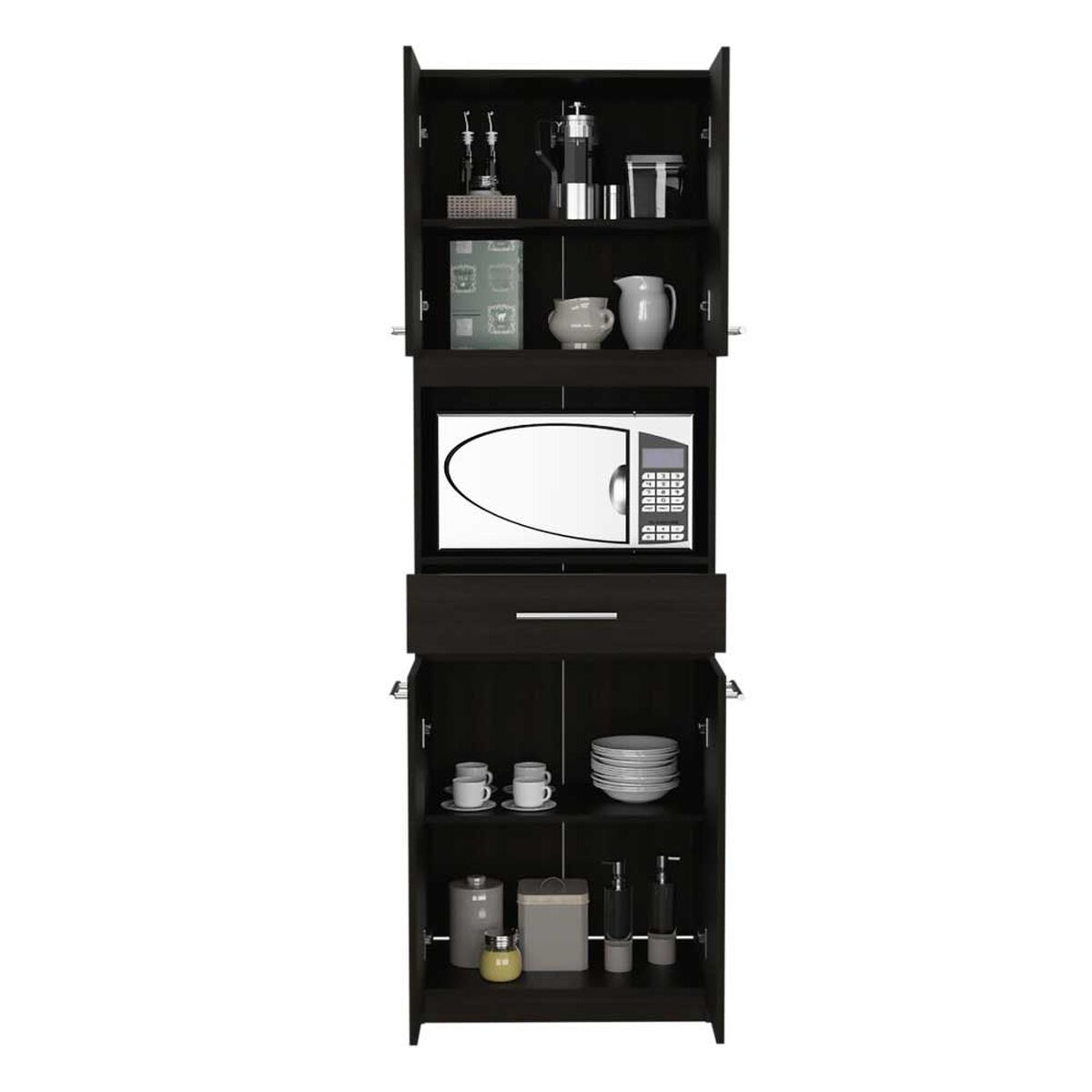 Mueble para Microondas TuHome Manchester 3 Puertas 1 Cajón Wengue