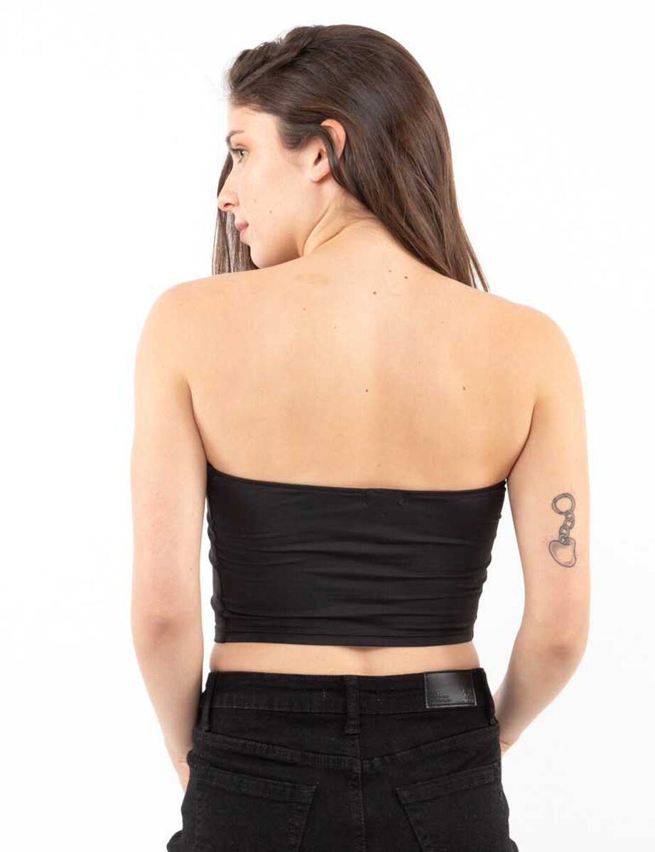 Polera Crop Strapless Mujer Icono