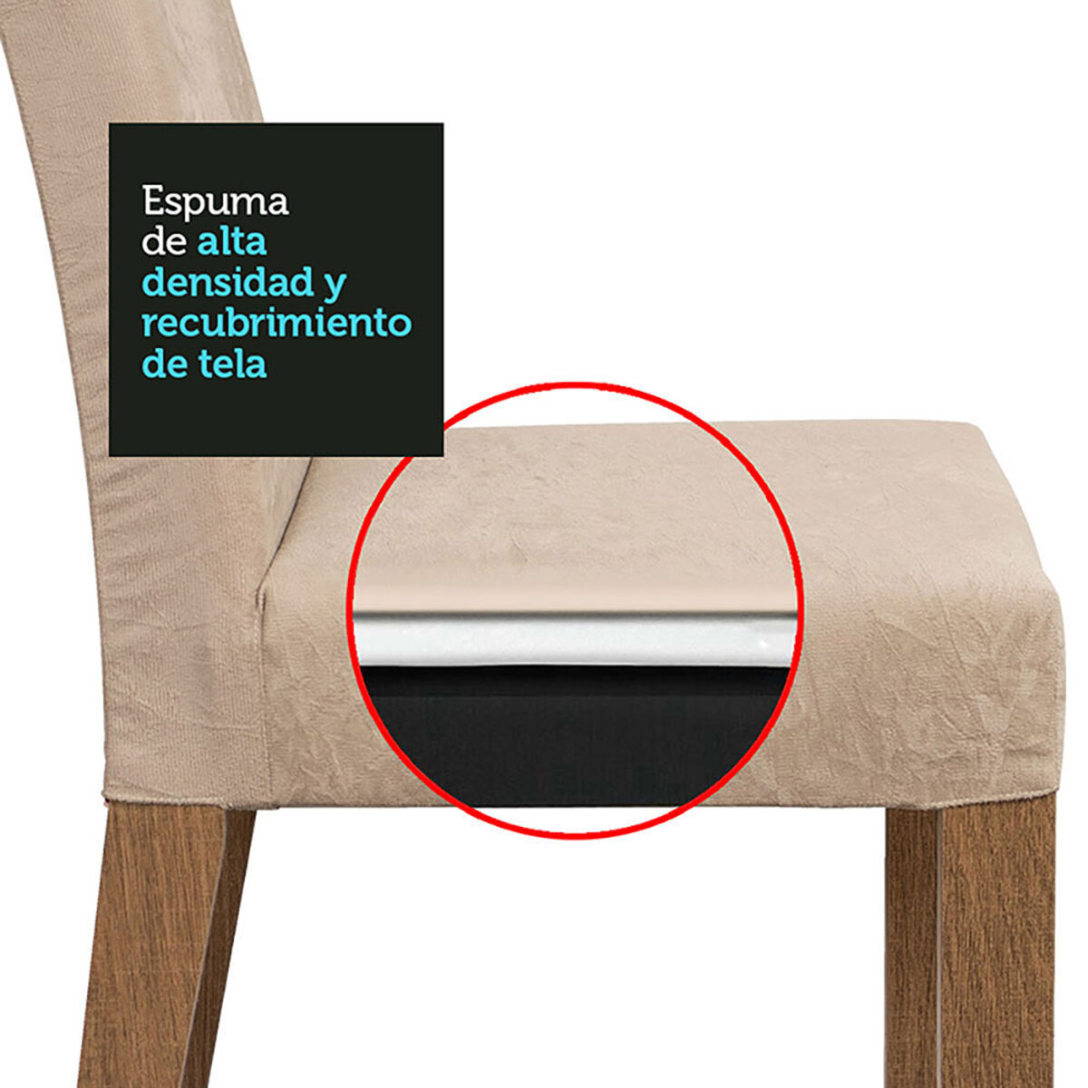 Juego de Comedor VekkaHome Linda 4 Sillas Café