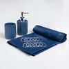 Set Cortina de Baño 4 Piezas Mashini Liso Azul
