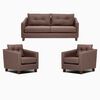 Juego de Living Barra Design Elena Sofá 3 Cuerpos + Dos Sillones 1 Cuerpo Café