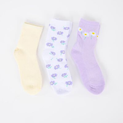 Imagen 2 del producto Pack 3 Calcetin Largo Niña Chess Lila