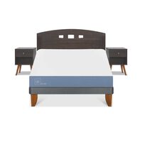 Cama Europea CIC 2 Plazas Excellence + Respaldo + 2 Veladores Gales