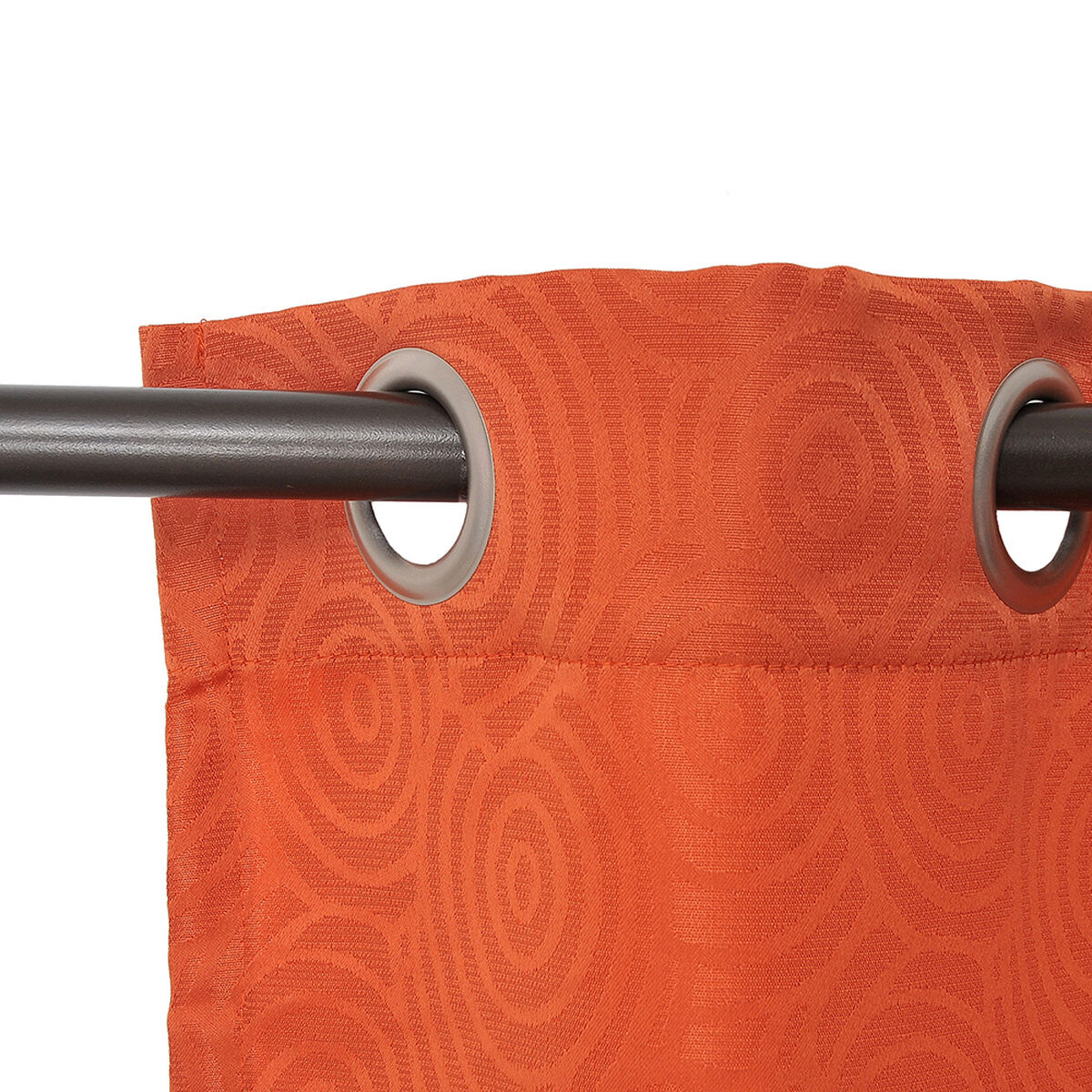 Set Cortinas Jacquard Argolla Nogal Terra 140X220+5 Cm
