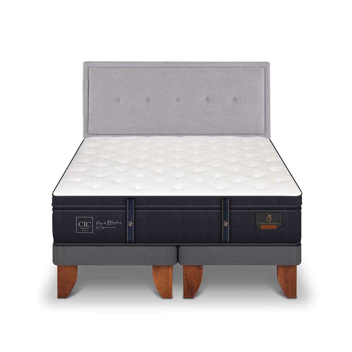 Cama Europea CIC Base Dividida King Grand Premium + Respaldo