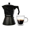 Pack Cafetera Italiana + Taza Doble Pared 350 ml Simplit Negro