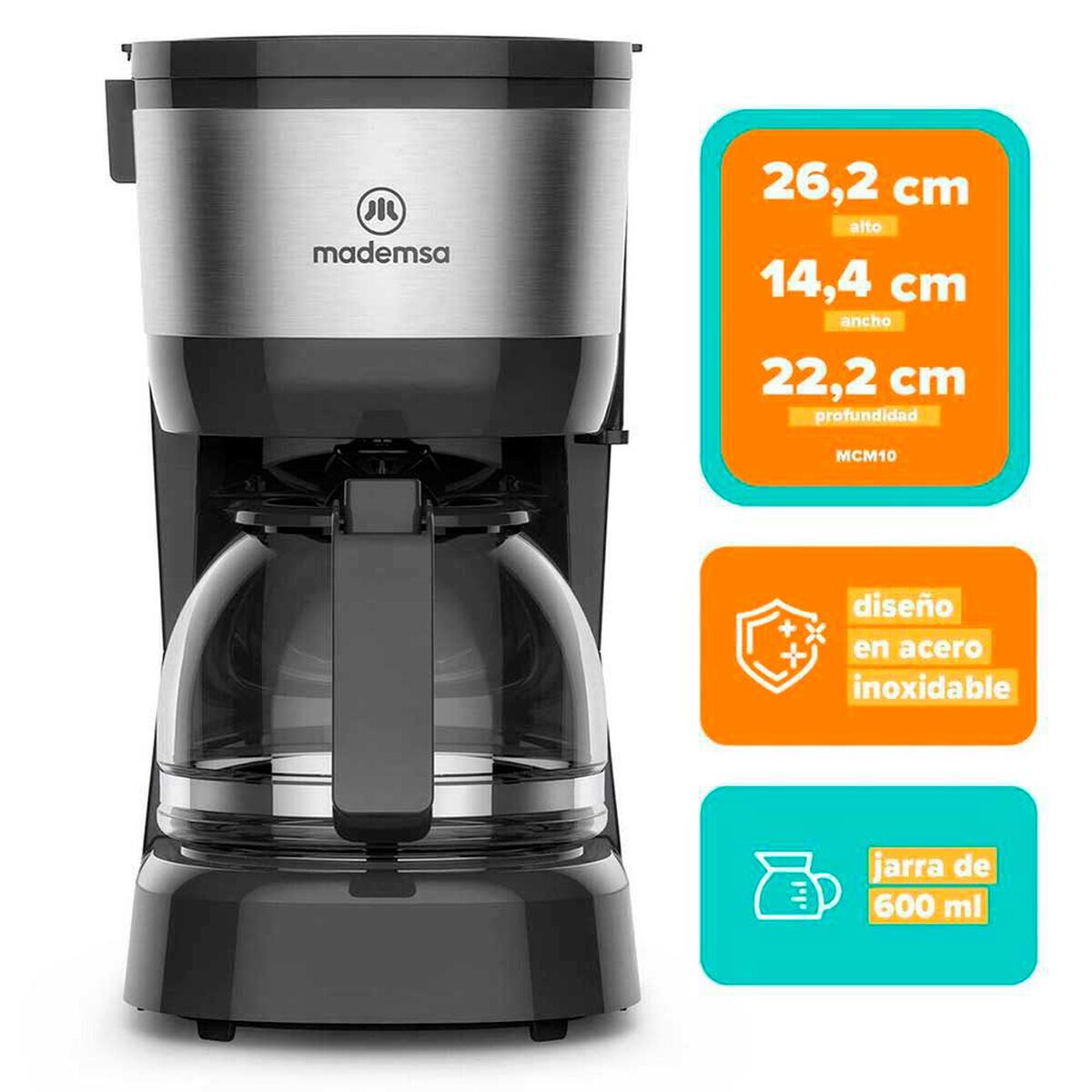 Cafetera Mademsa MCM10 600 ml.