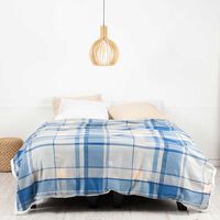 Frazada de Poliéster Mashini 1,5 Plazas Tartan Azul