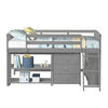 Cama Alta Casanova 1 Plaza Espresso Filadelphia + Cajonera + 2 Repiseros Gris