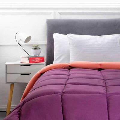 Plumón Bicolor Casanova 1,5 Plazas Liso Mora Coral