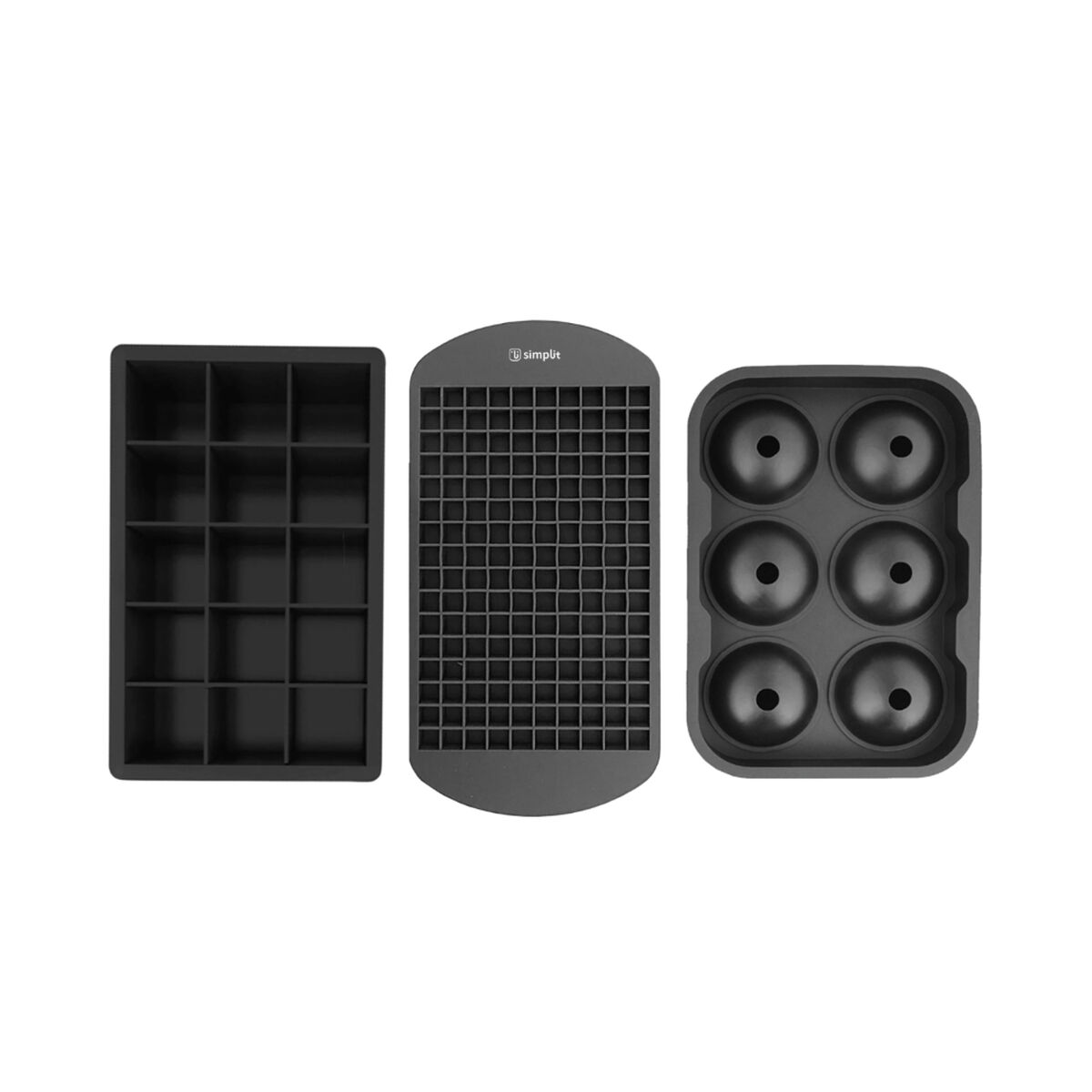 Set 3 Cubeta Hielo Distintos modelos Simplit Negro