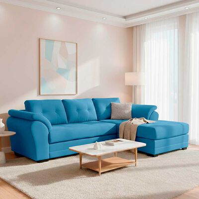 LIVING FACTORY Sofá Seccional Living Factory Samy 4 Cuerpos Azul
