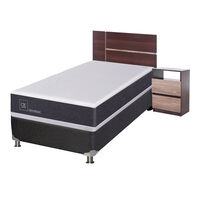 Box Spring CIC 1,5 Plazas Ortopedic Advance + Respaldo + 2 Veladores
