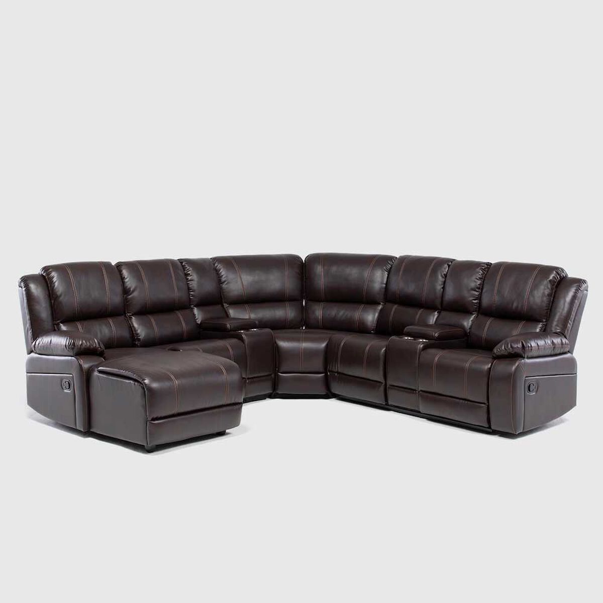 Sof&aacute; Seccional Izquierdo Daniels 5 Cuerpos Caf&eacute;