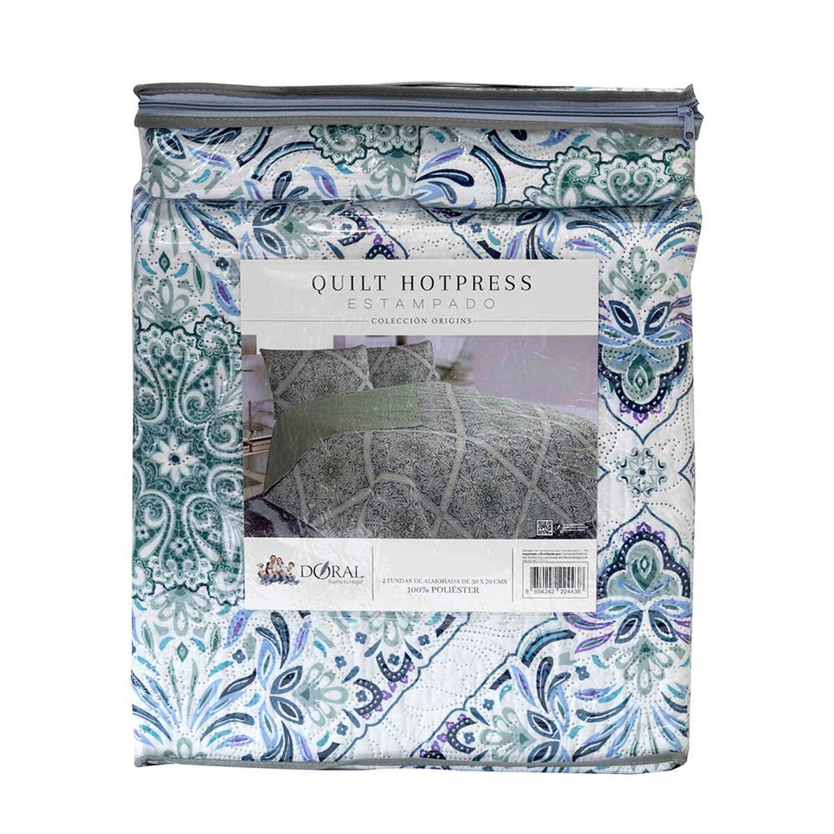 Quilt Doral 2 Plazas Hotpress Origins D15 Estampado