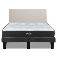 Cama Europea Prelude 2 Plazas Radiant 190 Cm + Respaldo Praga Arena