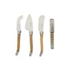 Set 4 Cuchillos para Queso Simplit Provenza Madera Acero Inoxidable Café