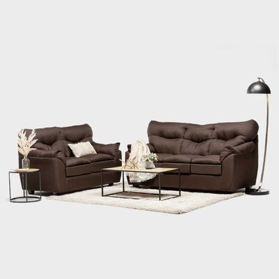 Imagen 2 del producto Juego de Living Almore Belén Sofá 3 Cuerpos + Sofá 2 Cuerpos Café