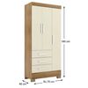 Clóset Altavision Palmas natu 3 Puertas 3 Cajones Nature White