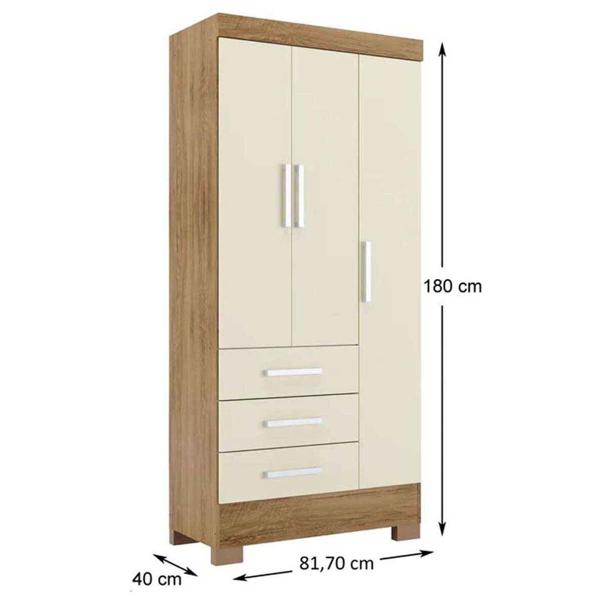 Clóset Altavision Palmas natu 3 Puertas 3 Cajones Nature White